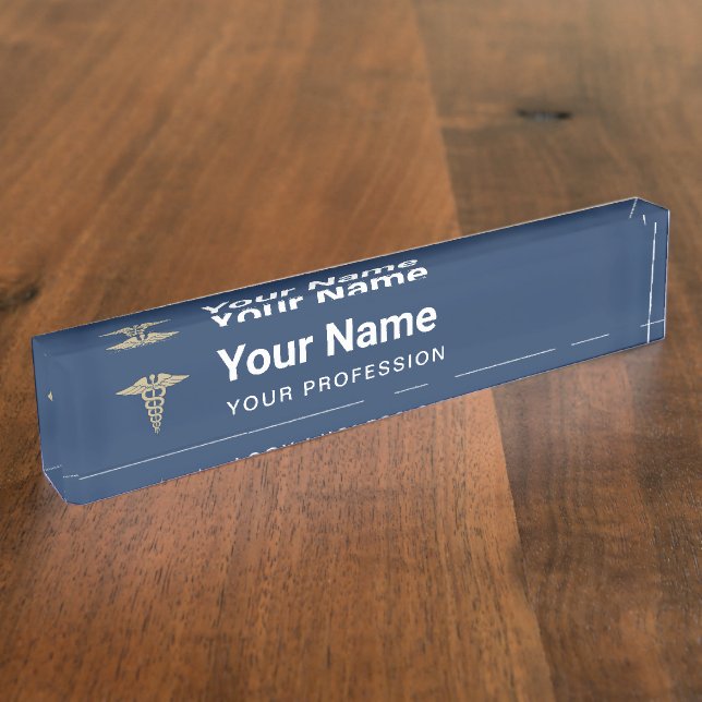 Custom Doctor Nurse Professional Graduate Gift Nameplate (Side)