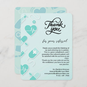 Custom Doctor Patient Referral  Thank You Card