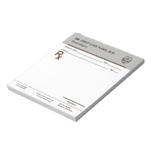 Custom Doctor Prescription Notepad Editable RX Pad