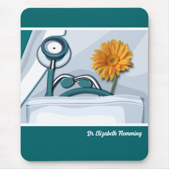 Custom Doctor's Name Gift Mousepad (Front)