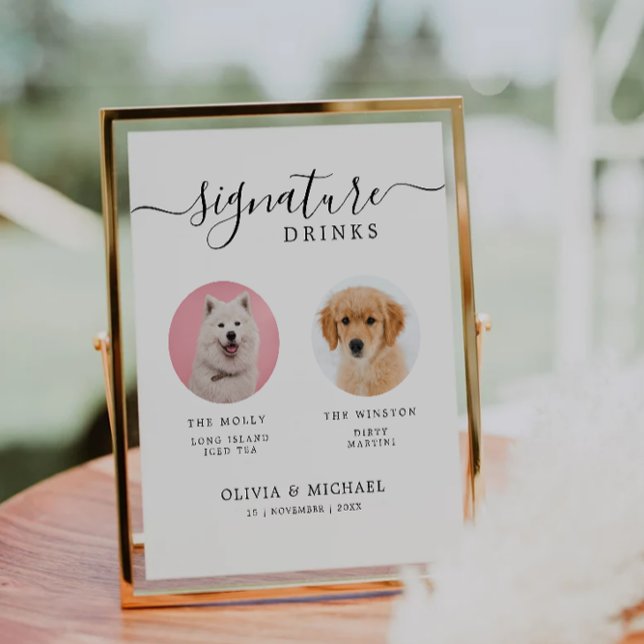 Custom Dog Bar Pet Sign | Signature Drinks Wedding (Custom Dog Bar Pet Sign | Signature Drinks Wedding)