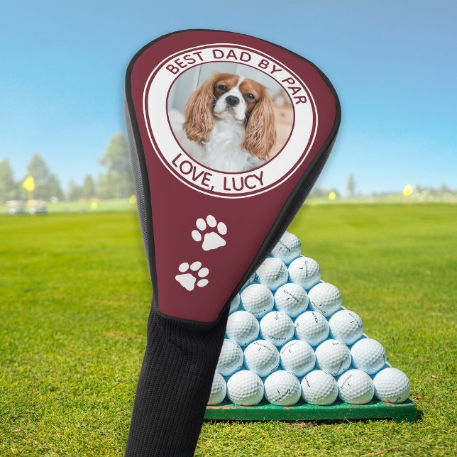 Custom Dog Best Dad Ever Red Photo Golf Head Cover (Creator Uploaded)