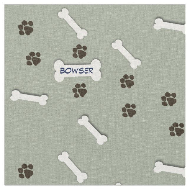 Custom Dog Bone Fabric (Close Up)