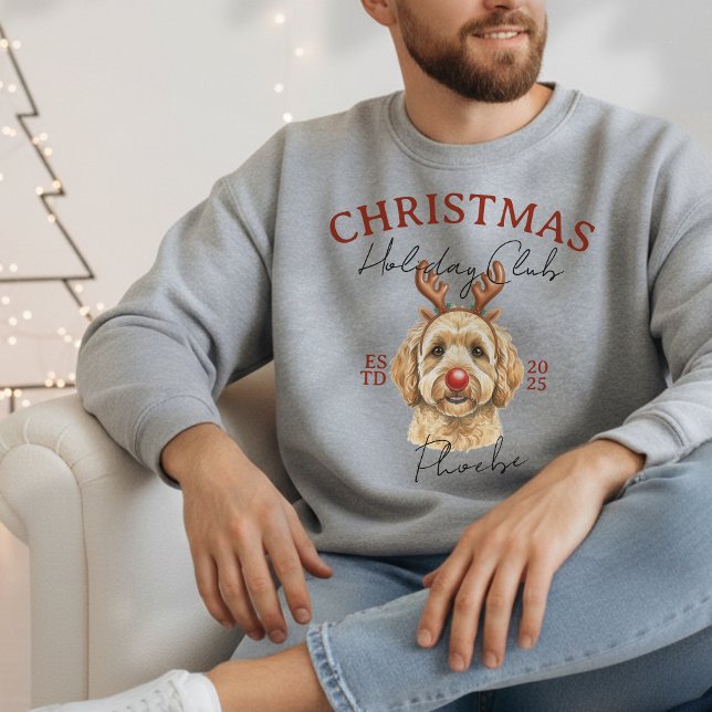 Custom Dog Breed Christmas Holiday Club Sweatshirt (Elevate your holiday shopping apparel with this Custom Dog Breed Christmas Holiday Club sweatshirt! )