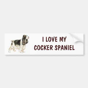 Custom Dog Breed I LOVE MY COCKER SPANIEL Bumper Sticker