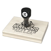 Custom Dog Bulldog  Portrait Stamp,happy paw