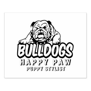  Custom Dog Bulldog  Portrait Stamp,happy paw Rubber Stamp