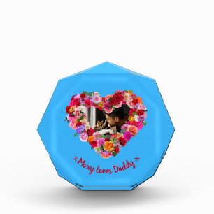 Custom Dog, Cat, Pet Photo Father's Day Rose Heart Block