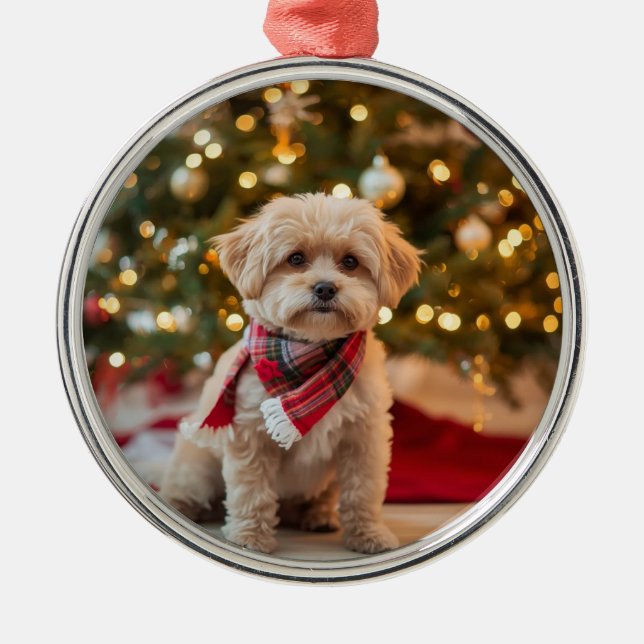 Custom Dog Christmas Ornament | Pet Photo (Front)