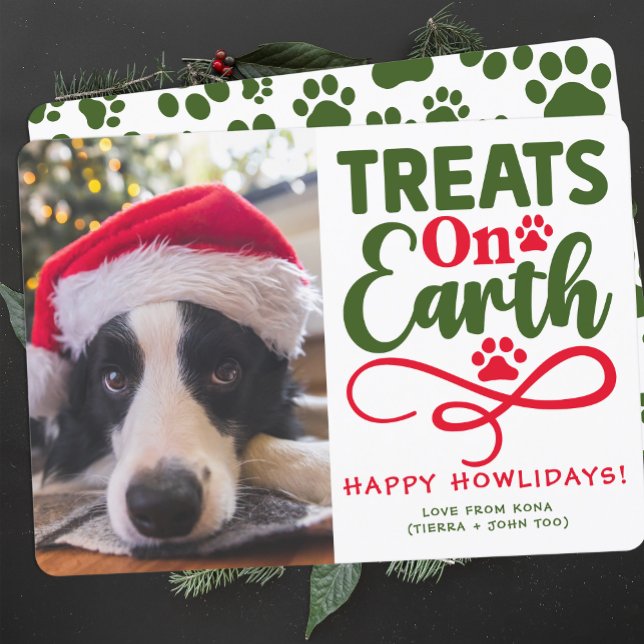 Custom Dog Christmas Photo Personalised Picture Holiday Card (Creator Uploaded)
