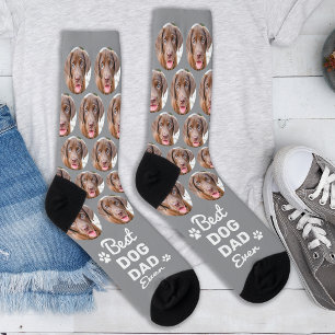 Custom DOG DAD Personalised Paw Print Pet Photo Socks