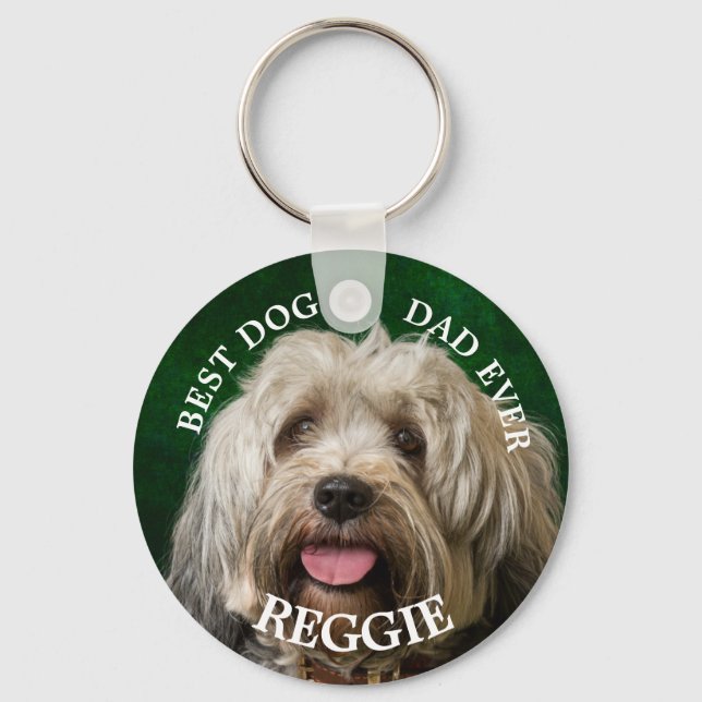 Custom Dog Dad Tibetan Terrier Key Ring (Front)