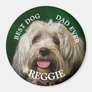 Custom Dog Dad Tibetan Terrier Keychain Magnet