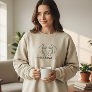 Custom Dog Ear Line Art Sweatshirt   Personalised 