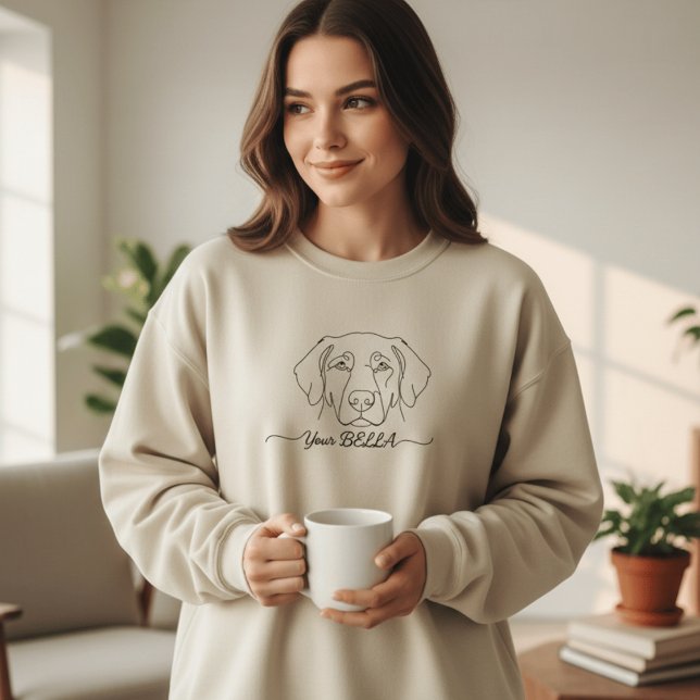 Custom Dog Ear Line Art Sweatshirt | Personalised  (Creator Uploaded)