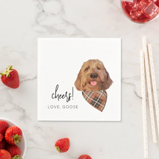 Custom Dog Fall Wedding Napkins Goldendoodle (Insitu)