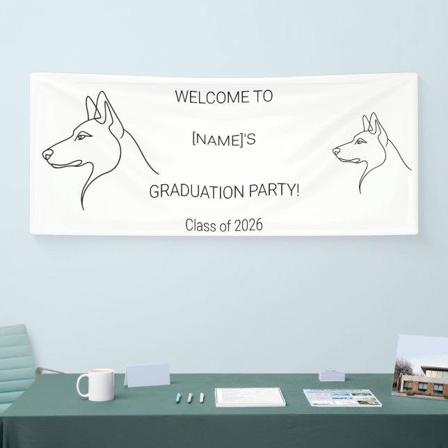 Custom Dog Graduate Welcome Banner | Photo & Breed (Tradeshow)