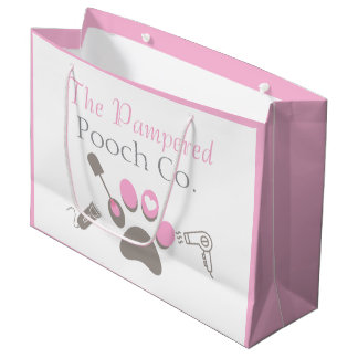 Custom Dog Grooming Business Branding Pet Salon Large Gift Bag