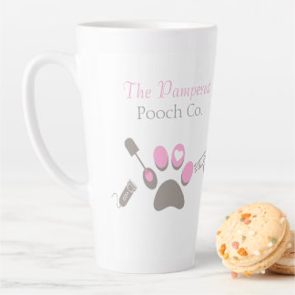 Custom Dog Grooming Business Branding Pet Salon Latte Mug
