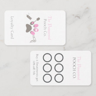 Custom Dog Grooming Business Branding, Pet Salon Loyalty Card