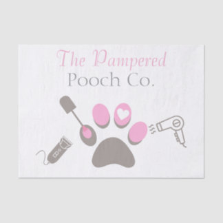 Custom Dog Grooming Business Branding Pet Salon Tissue Paper