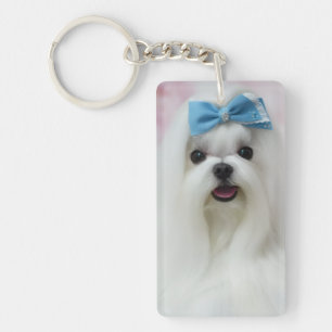 Custom Dog Keychain   2 Photo Upload Cute Pet 