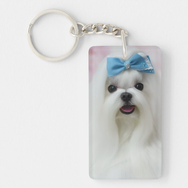 Custom Dog Keychain | 2 Photo Upload Cute Pet  (Front)