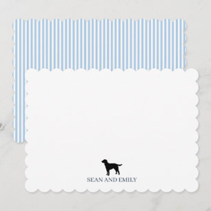 Custom Dog Labrador Blue Stripe Logo Stationary Thank You Card