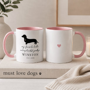 Custom Dog Loss Keepsake Dachshund Memorial Mug