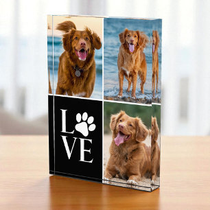 Custom Dog Lover Name Photo 3 Collage Photo Block