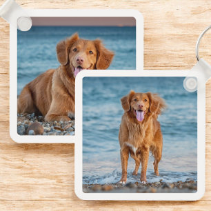 Custom Dog Lover Personalized Pet Photo Key Ring