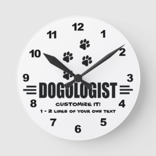 Custom Dog Lover Round Clock