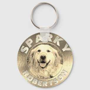 Custom Dog Memorial Gold Key Ring