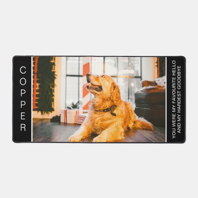 Custom Dog Memorial Photo Desk Mat (Front)