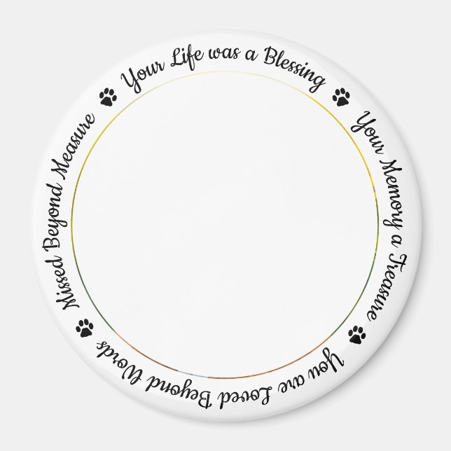 Custom Dog Memorial Photo Fridge Magnet (Front)