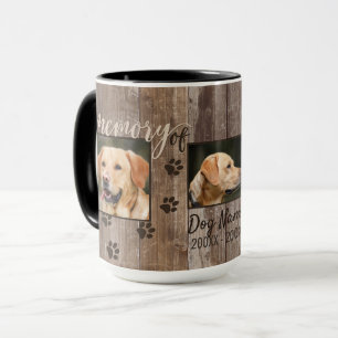 Custom Dog Memorial Rustic Wood Look Keepsake Mug