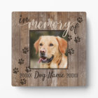 Custom Dog Memorial Rustic Wood Look Square