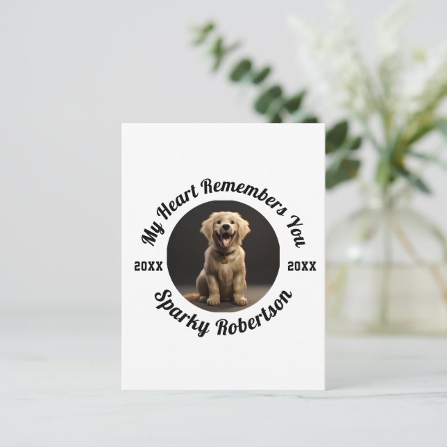 Custom Dog Memory & Remembrance Design Postcard (Standing Front)