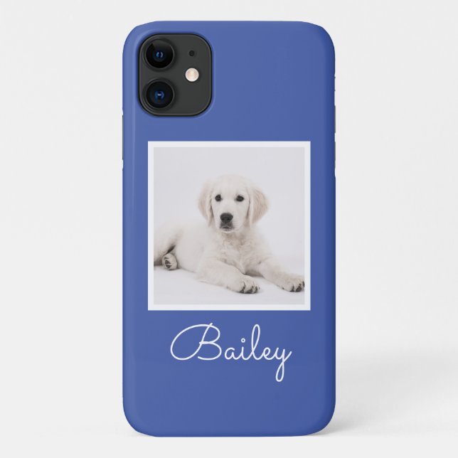 Custom Dog Mom Photo Script Simple Modern Minimal  Case-Mate iPhone Case (Back)