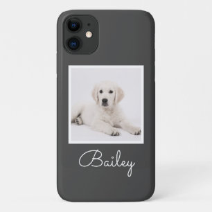 Custom Dog Mom Photo Script Simple Modern Minimal  Case-Mate iPhone Case