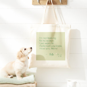 Custom Dog Mum Barking for Love Sage Green Tote Bag