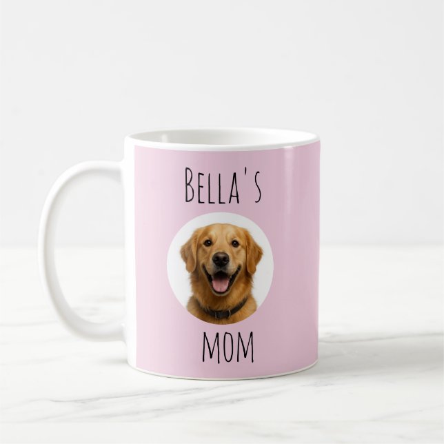 Custom Dog Mum Photo & Name Design Coffee Mug (Left)