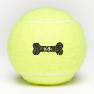 Custom Dog Name & Cute Paw Print Pet Tennis Balls