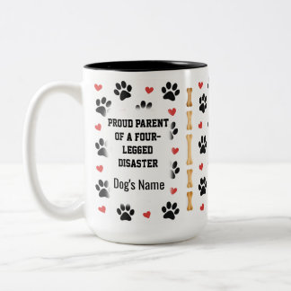 Custom Dog Name Photo Gift Two-Tone Coffee Mug