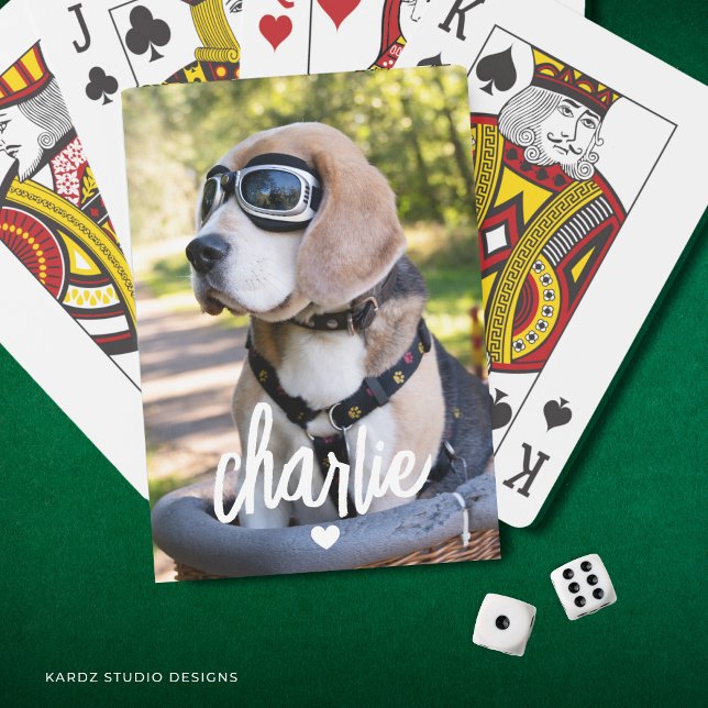 Custom Dog Name Photo Playing Cards (Add your dog´s name and favorite picture.)