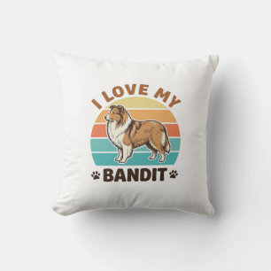 Custom Dog Name Retro Sunset Pet Lover Design_1 Cushion