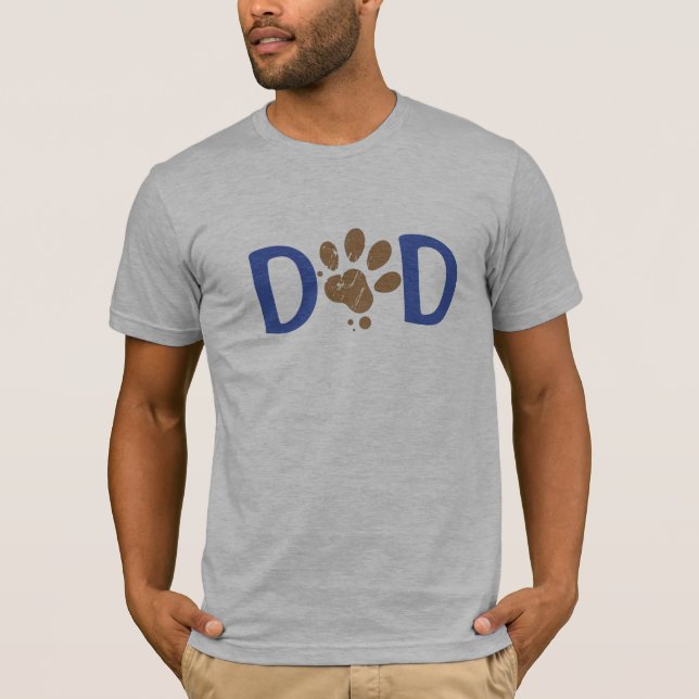 Custom Dog Paw Father's Day Dog  Dad  T-Shirt (Front)
