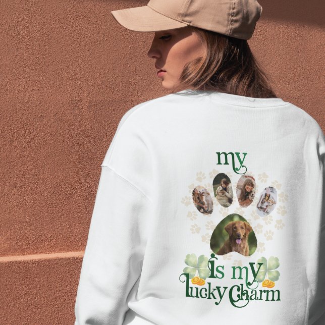 Custom Dog Paw Photos St Patrick's Day  Sweatshirt (Creator Uploaded)