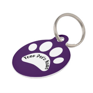 Custom Dog Paw Print Personalised Name Pet ID Tag