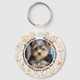 Custom Dog Paw Prints Memorial Key Ring